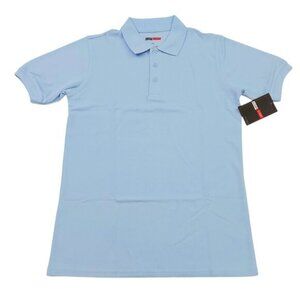Jump Start Uniform Polo Shirt Youth 12 Baby Blue Cotton Blend Short Sleeve